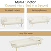 70.1 Futon Sofa Bed, Convertible Double Sofa Bed With Folding Armrests For Living Rooms And Small Spaces