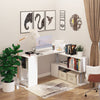 L-Shaped Desk 55 360 Rotating White Corner Computer Workstation With Storage