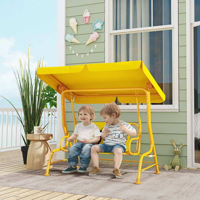 Kids Patio Swing Chair with Adjustable Canopy