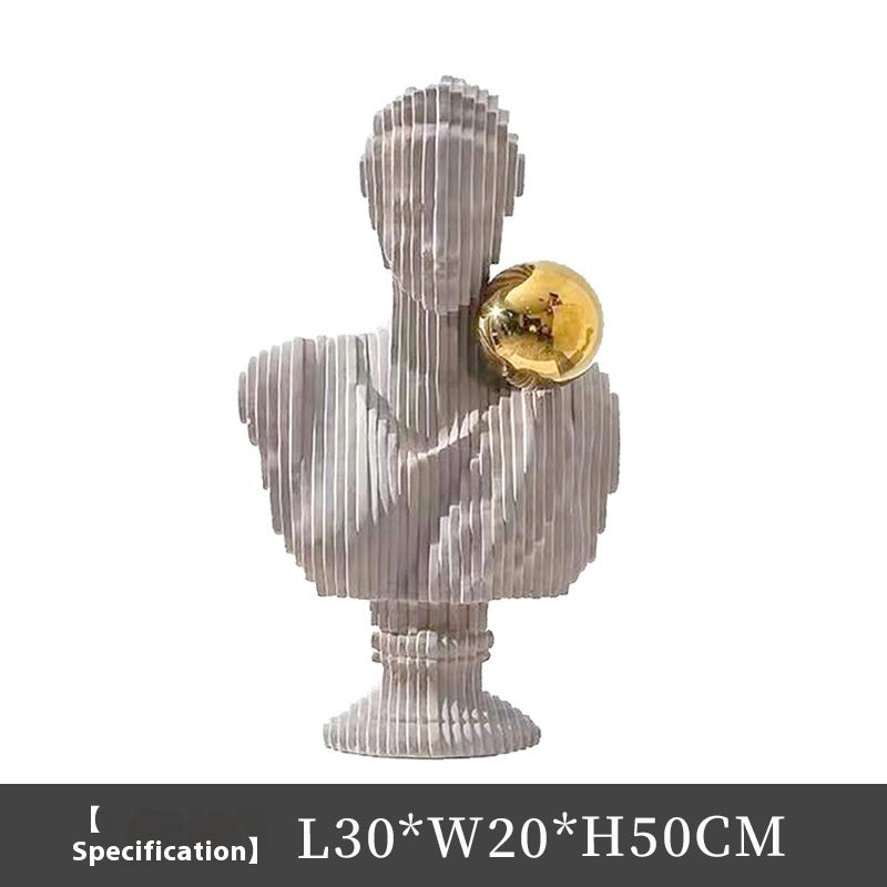 Modern Light Luxury Cut Female Character Art Sculpture Crafts Ornaments