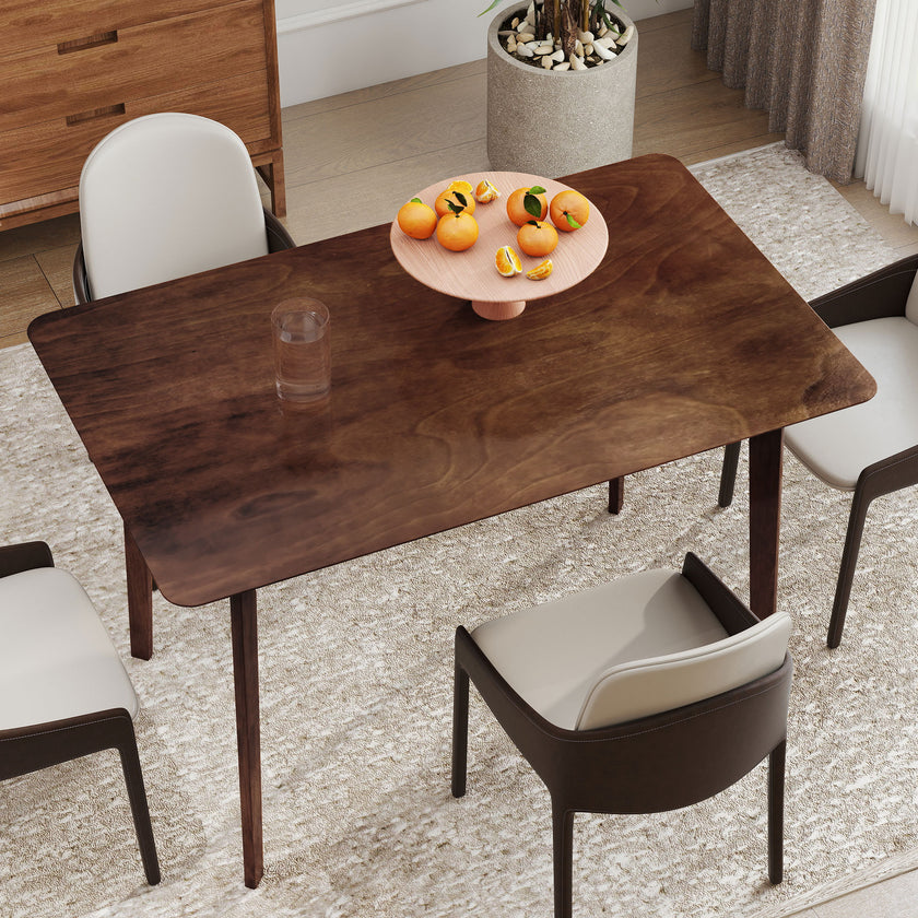 47.2 Rectangle Dining Table For 4, MidCentury Modern Kitchen Table With Rubber Wood Legs For Dining Room, Walnut