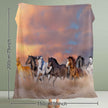 3D Horse Printed Flannel Throw Blanket For Girls Women Running Horse Throw Blanket Fleece Blankets With Horses On Them Flannel Blanket Cool Horse Soft Plush Blanket For Couch Bed 130X150cm 150X200cm