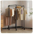 Space-saving Hexagonal Metal Clothes Hanger. Sturdy And Freestanding. Multi-arm Design. Suitable For Bedrooms, Dormitories, And Balconies. Holds A Wide Range Of Clothing. Elegant Metal Frame.