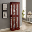 Lighted Curio Display Cabinet With Adjustable Shelves & Mirrored Back Panel