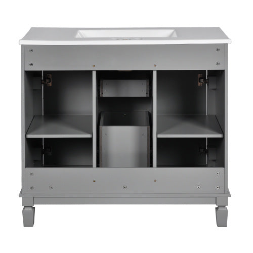 36'' Bathroom Vanity With Top Sink, Modern Bathroom Storage Cabinet With 2 Soft Closing Doors And 2 Drawers, Single Sink Bathroom Vanity