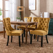 Modern High-end Plush Solid Wood Contemporary Velvet Cushioned Dining Chair