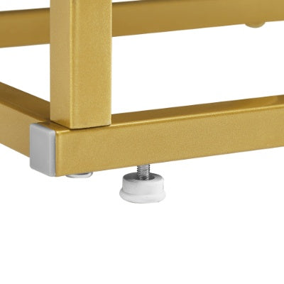 4 Tiers Home Office Open Bookshelf, Round Shape, Different Placement Ways, MDF Board, Gold Metal Frame, Golden