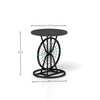 2 Piece Vintage Industrial Wheel Design Side Table, Round Accent Table With Metal Frame, Rustic Coffee Table For Living Room, Bedroom, And Office
