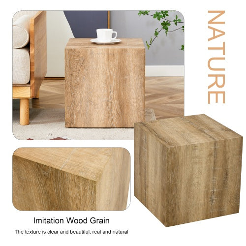 Elevate Your Living Space With This Square Modern MDF Coffee Table That Showcases Smooth, Light Wood Color Texture Patterns. It Is Characterized By Stylish Design.15.7x15.7x15.7