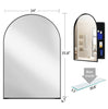 24x36 Inch Arched Recessed Medicine Cabinet, Metal Framed Bathroom Wall Cabinet With Mirror And Adjustable Shelves, Wall Mirror With Storage For Bathroom, Matte Black