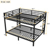 Metal Queen Over Queen Bunk Bed For Teens And Adults,Space Saving Noise Reduced No Box Spring Needed, Black
