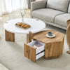 Fashionable And Versatile MDF Material Coffee Table Set, Unlocking A New Style In The Living Room.All Are Made Of MDF Material, With White And Wood Textured Stickers On The Surface.