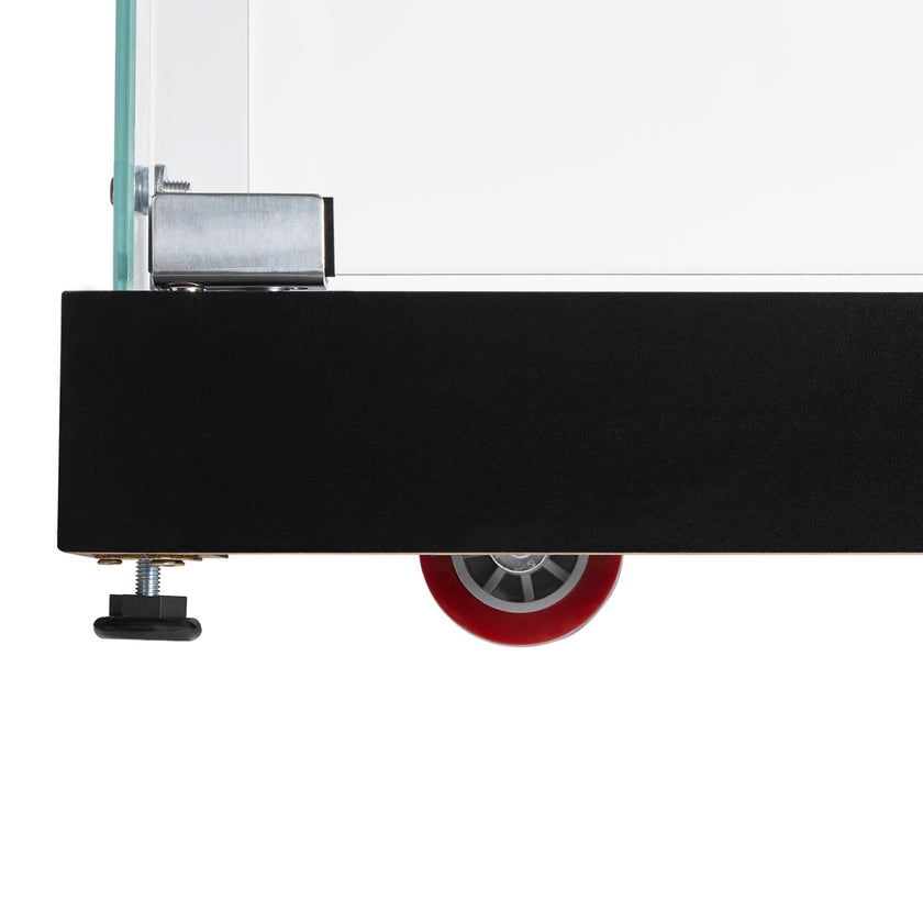 4-Tier Glass Display Cabinet, Double Door Glass Cabinet, Four Partitions, Two Locks, Floor Standing