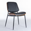 A&A Furniture, Dining Chairs Set Of 2 Mid Century Modern Retro Faux Leather Chair With Walnut Bentwo