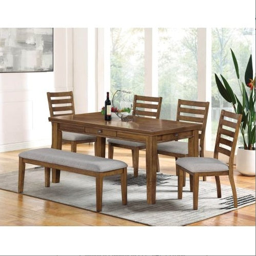 Transitional Set Of 2pc Side Chairs Walnut Light Gray Ladder Back Chairs Solid Wood Polyester Fabric Upholstered Padded Seat Dining Room Furniture