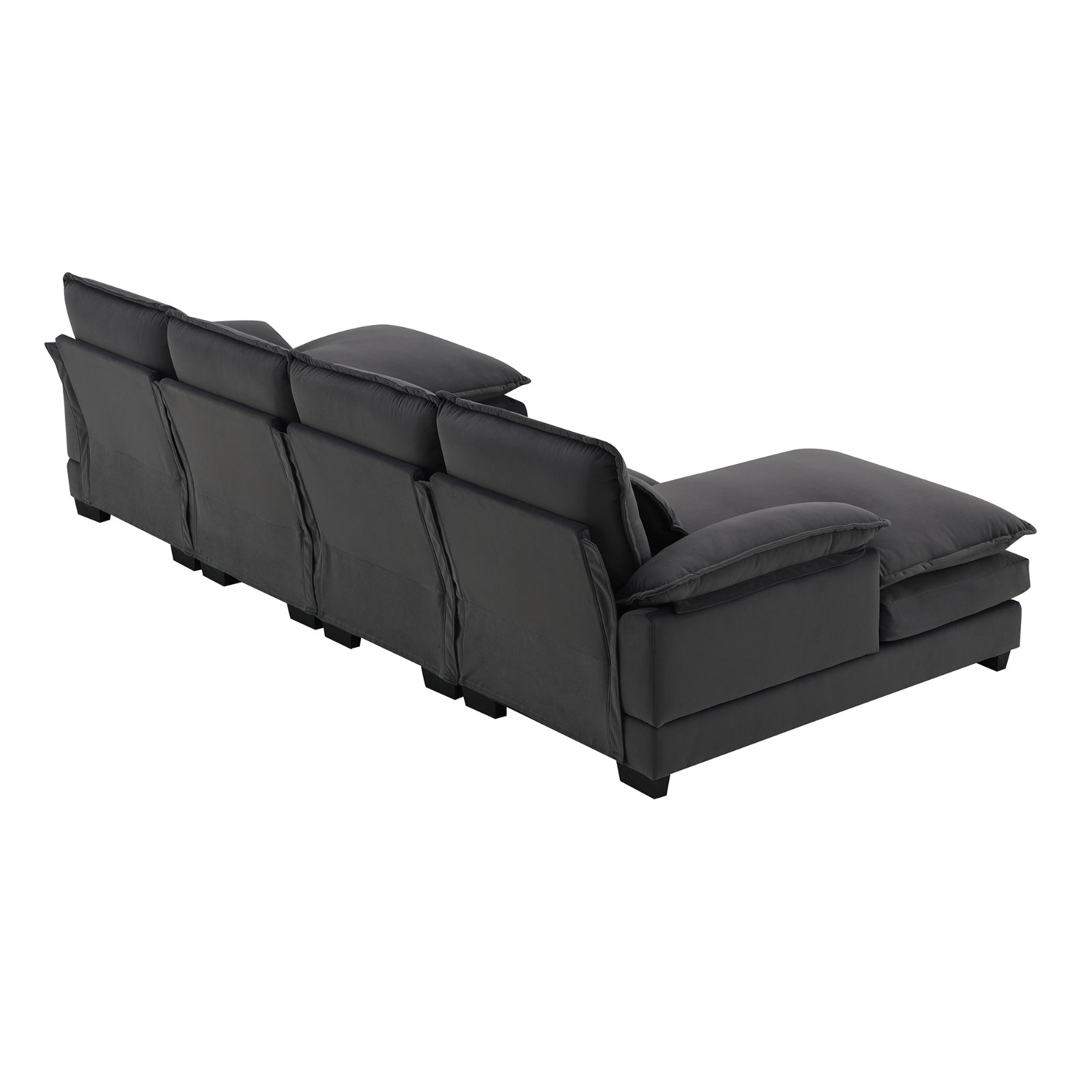New Modern U-shaped Sectional Sofa, 6-Seat With Waist Pillows 109.8 55.9