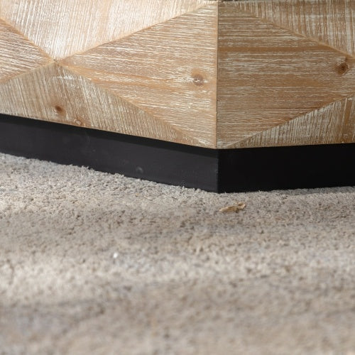 Octagon Coffee Table,38 Retro Style Wood Center Table With Three-Dimensional Embossed Pattern,Rustic Cocktail Table Center Large Circle Coffee Table For Living Room Home