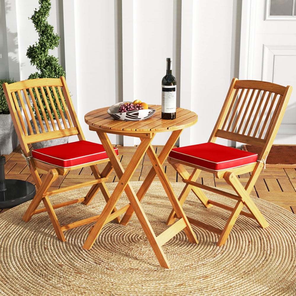 Outdoor Folding Chairs With Seat Cushions Set Of 2