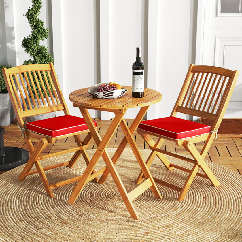 Outdoor Folding Chairs With Seat Cushions Set Of 2