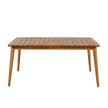 Acacia Wood Dining Table 6-Person Outdoor Table, Farmhouse Furniture For Patio, Garden, Backyard, Teak 180 LBS Weight Capacity 63L