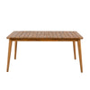 Acacia Wood Dining Table 6-Person Outdoor Table, Farmhouse Furniture For Patio, Garden, Backyard, Teak 180 LBS Weight Capacity 63L