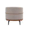 Modern Two-tone Barrel Fabric Chair, Upholstered Round Armchair For Living Room Bedroom Reading Room, Burnt Orange