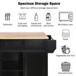 Kitchen Trolley With Rubberwood Folding Leaf Countertops