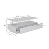 Modern White Rectangular LED Lights Coffee Table With 2 Drawers In 47.2