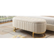 Elegant Fabric Velvet Storage Footstool