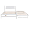 Full-size Platform Bed With Adjustable Rollers, White