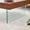 Natural Style Square MDF Coffee Table - 31.5x31.5 With Tempered Glass Legs.Density Board Sticker,Reinforced Glass