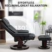 Swivel Recliner With Ottoman, PU Leather Reclining Chair With Footrest, For Living Room, Bedroom, Black