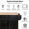 Kitchen Cart With Rubberwood Drop-Leaf Top, Cabinet Door, Storage Racks