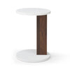 C-Shaped End Table, Small Side Table For Couch, Sofa Table With Wood Frame For Living Room, Bedroom, Bedside, Rustic