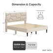 Queen Bed Frame, Linen Storage Headboard, Strong And Stable, No Noise, No Box Spring, Easy To Assemble