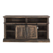 Media Console Table With Storage Cabinet, Mid Century Style Entertainment TV Table, Multipurpose Sliding Door TV Cabinet Large Storage Space,