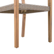 Outdoor Dining Chairs Set Of 2, Light Teak Acacia Wood Frame And Multi Light Brown PE Wicker, Ideal For Patios, Gardens
