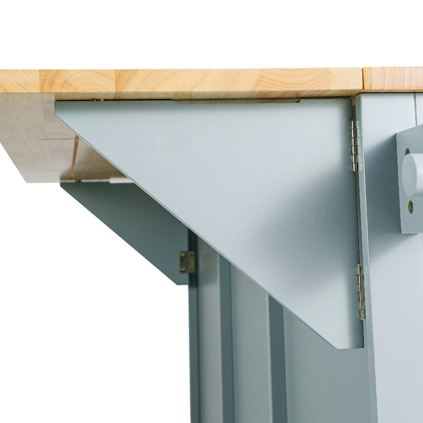 Kitchen Cart With Rubberwood Drop-Leaf Countertop, Cabinet, Storage Racks