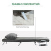 Convertible Sofa Bed 5 Position Folding Sleeper Chair Pillow Steel Frame Dark Grey