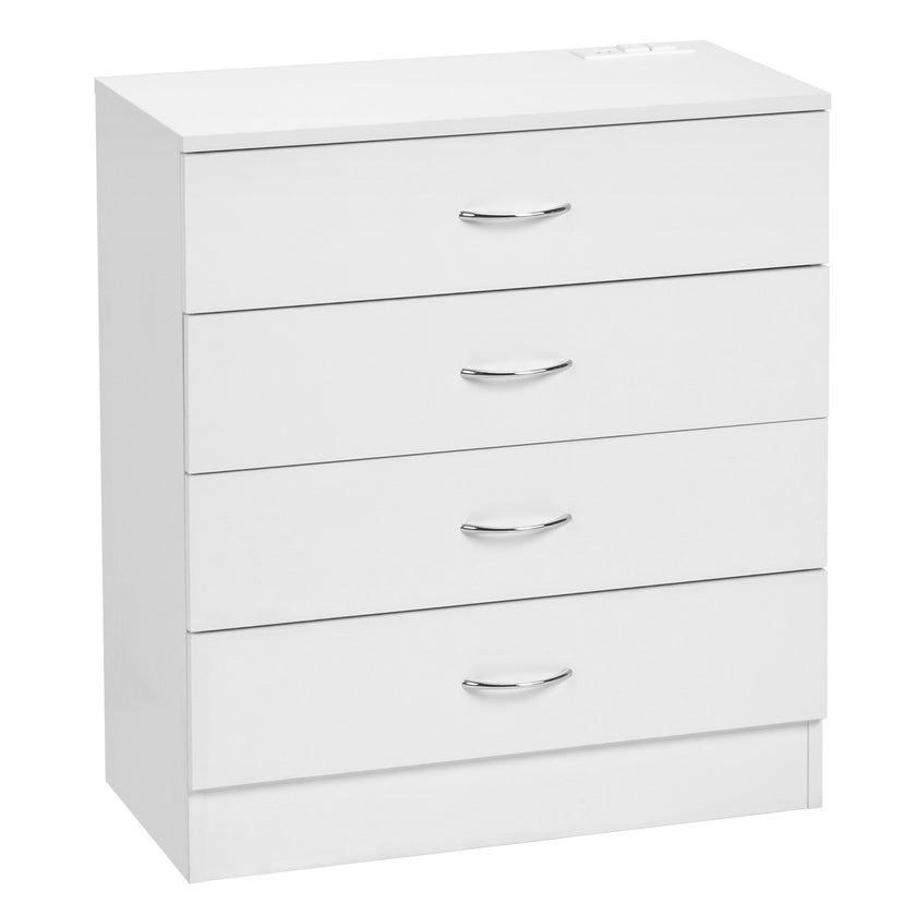 4 Drawers, 2 USB  2 Sockets, Bedside Table