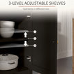 Kitchen Storage Sideboard, Farmhouse Buffet Cabinet With Barn Style Doors, Drawers, Adjustable Shelves, Black