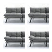 Light Grey Convertible Folding Modern Sofa Bed