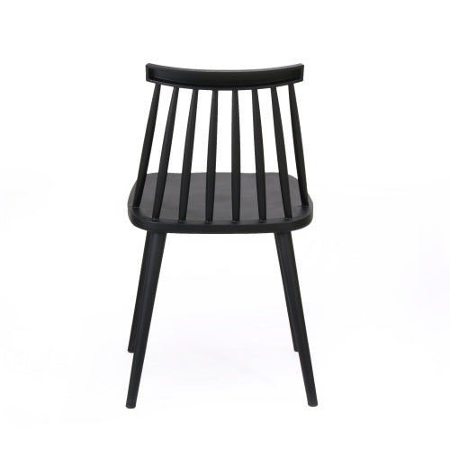 Farmhouse Spindle Back Dining Chairs, Set Of 2, Black
