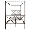 Metal Canopy Bed Frame, Platform Bed Frame With X Shaped Frame Full Black