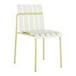 4-Pack Modern Striped Color Block Chairs - Waterproof PP Seat  Sturdy Metal Legs, Indoor Outdoor Dining Set For Patio, Balcony,