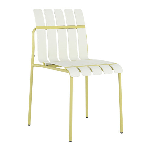 4-Pack Modern Striped Color Block Chairs - Waterproof PP Seat  Sturdy Metal Legs, Indoor Outdoor Dining Set For Patio, Balcony,