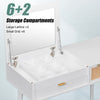 43.3 Wood Makeup Vanity Set With Flip-Top Mirror, Stool   3 Drawers