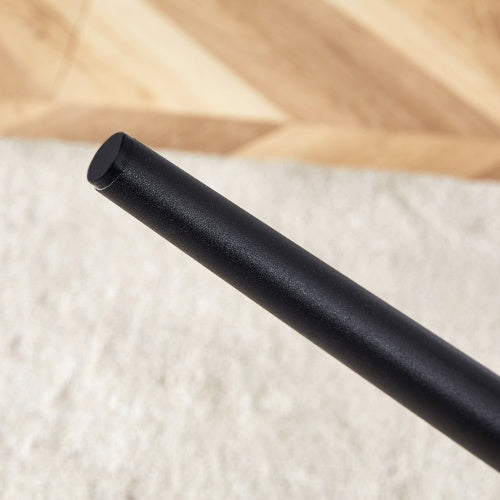 Extended Seat Cushion PU Black Dining Chair Set - Four Pieces,Ergonomic Design.Smooth Line Design,Integral Metal Leg Structure,Can Integrate Well Into Various Modern Home Decoration Styles.