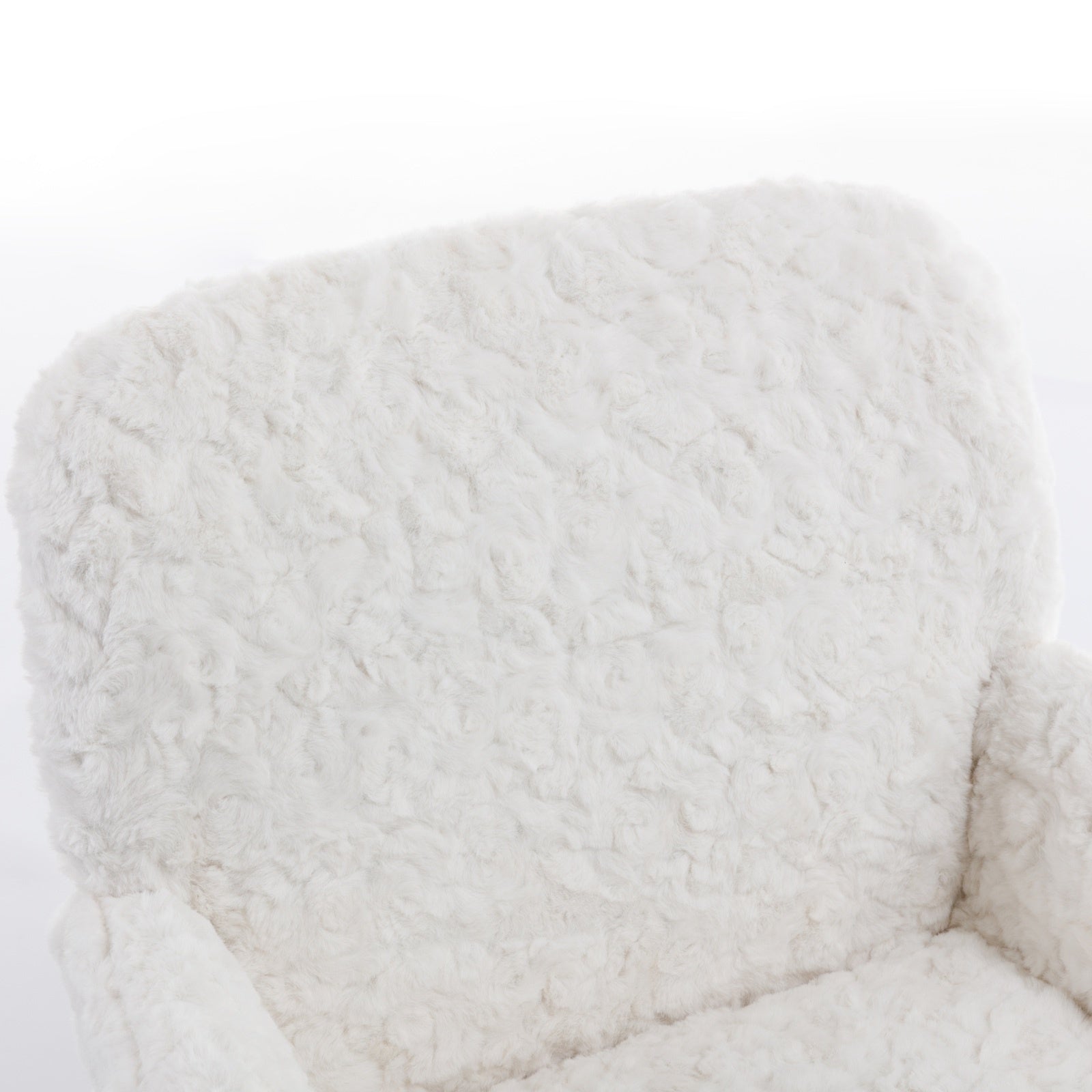 A&A Furniture Rabbit Hair Office Chair With Golden Base, Adjustable