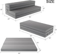 Single Bed Foldable Mattress,  Folding Mattress Upper Sofa Mattress, Double Folding Memory Foam Folding Sofa Bed For Camping, Flooring, Travel, Guests, RV, Washable Cover And Easy S